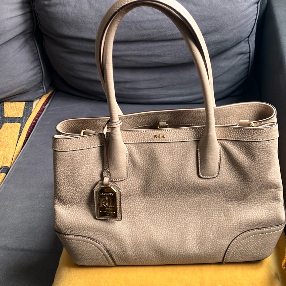 Ralph Lauren Tan Tote with Structured Design